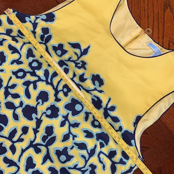 DRAPER James silk dress vine print piping detail goldtone zip lined women’s sz 2 - Picture 8 of 11